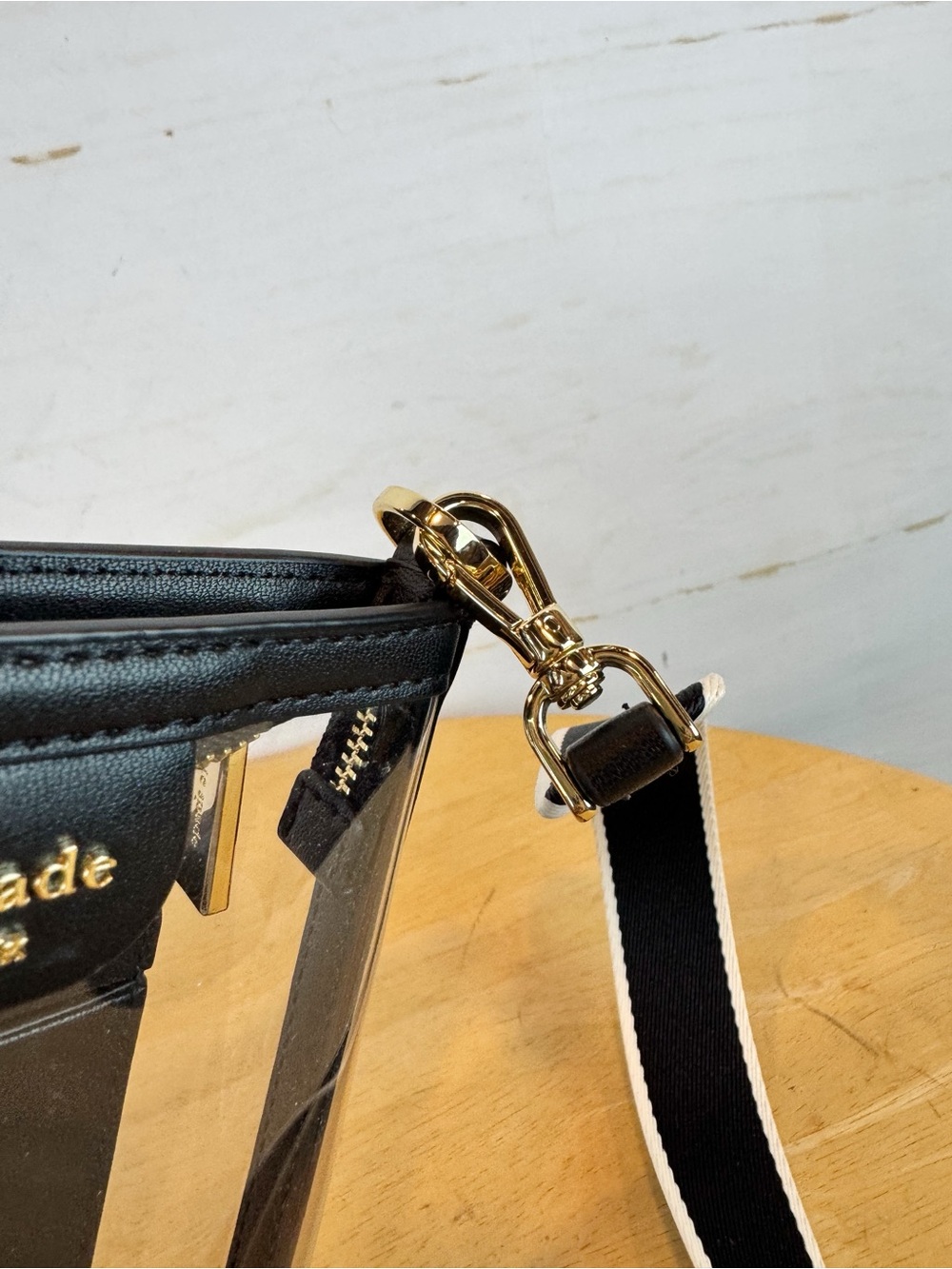 kate spade | Clear Bucket Crossbody with Black Trim & Cream Edge - Picture 7 of 13